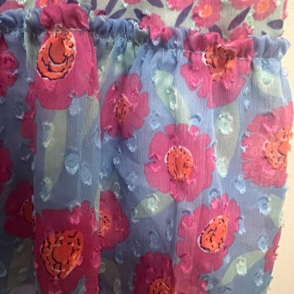 Kate Spade New York Girls Floral Swiss Dot Dress A Line Tiered Trapeze Size 8Y - Picture 7 of 9